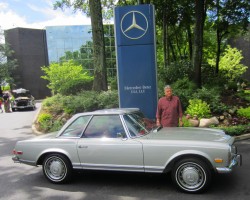 silver 1970 mercedes 280sl