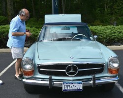 blue 1971 Mercedes 280sl