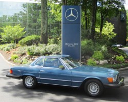 blue 1978 mercedes 450sl