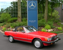 red 1988 Mercedes 560SL