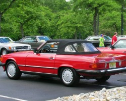 red 1988 Mercedes 560SL