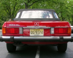 red 1988 Mercedes 560SL