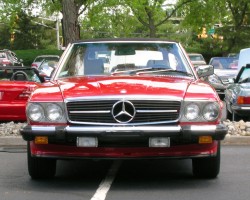 red 1988 Mercedes 560sl
