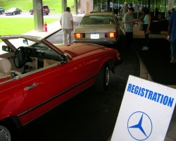 red 1988 Mercedes 560SL