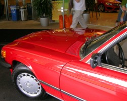 red 1988 Mercedes 560SL