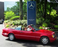 red 1995 Mercedes e320 cabrio