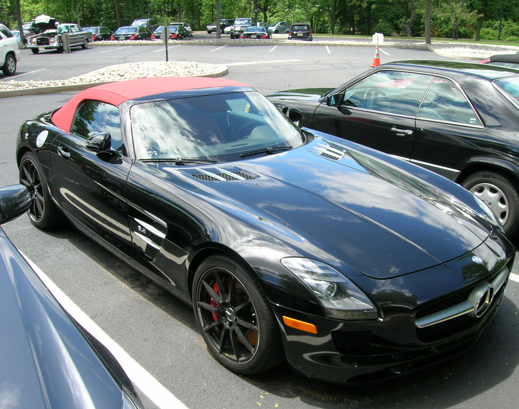 2014 Mercedes SLS AMG convertible at the 2013 Mercedes June Jamboree car show