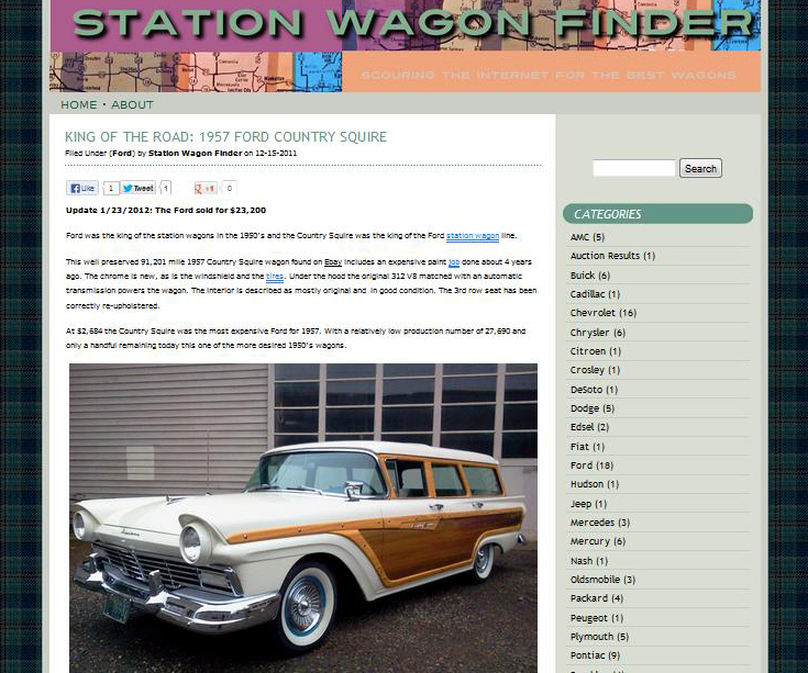 Station Wagon Finder website