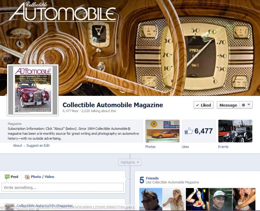 Collectible Automobile Magazine facebook page