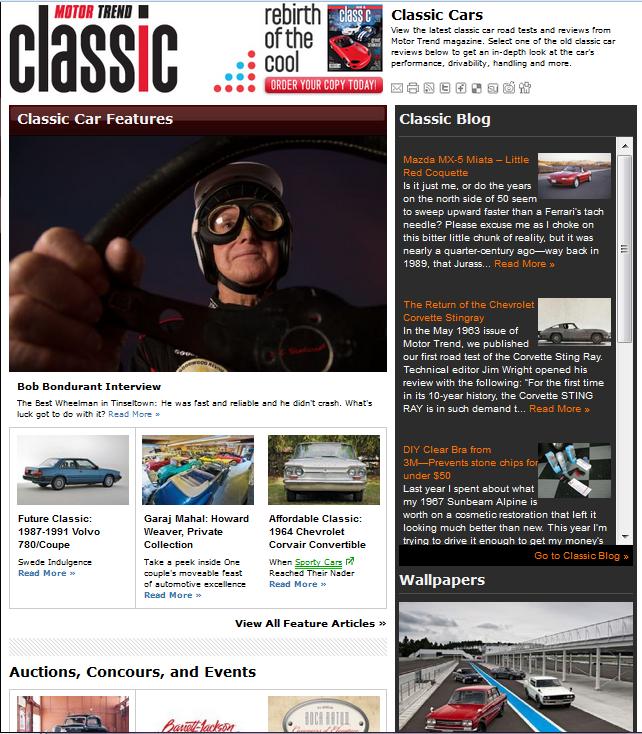 Motor Trend Classic website