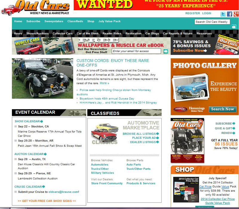 Old Cars Weekly web site