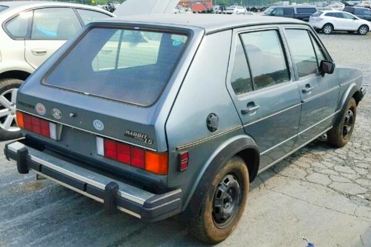 1981, VW, Volkswagen, Rabbit, fuel-injection, C, 4-door, white, turbine, wheel covers, hubcaps, Golf, Mk1, Citi Golf